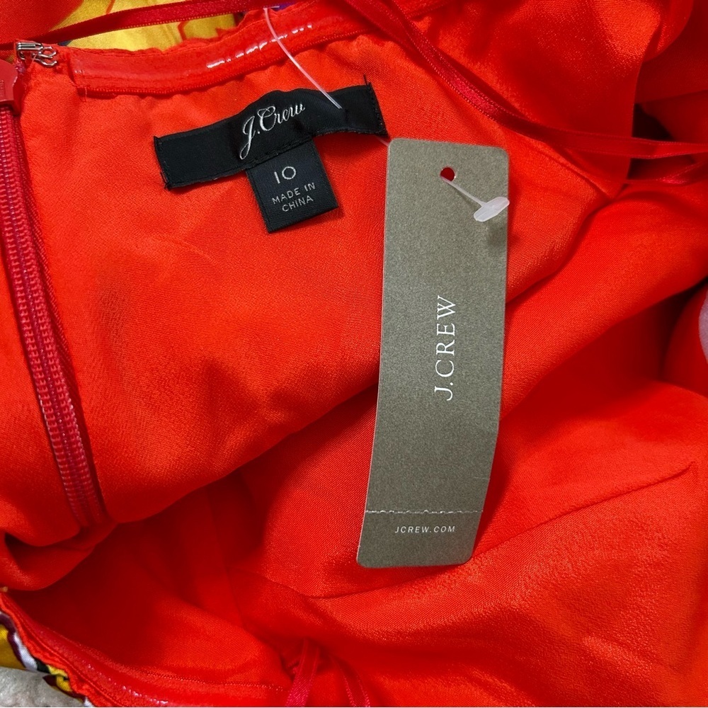 NWT J Crew Silk Midi Sarong Dress in Painted Paisley Orange SZ 10 Cocktail Dress - Picture 5 of 14